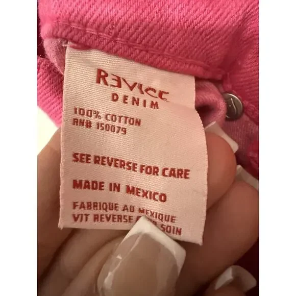 Revice Venus Flares Star Butt High Rise Jeans Pink Fuchsia Size 26 Retro Y2K - Picture 13 of 15